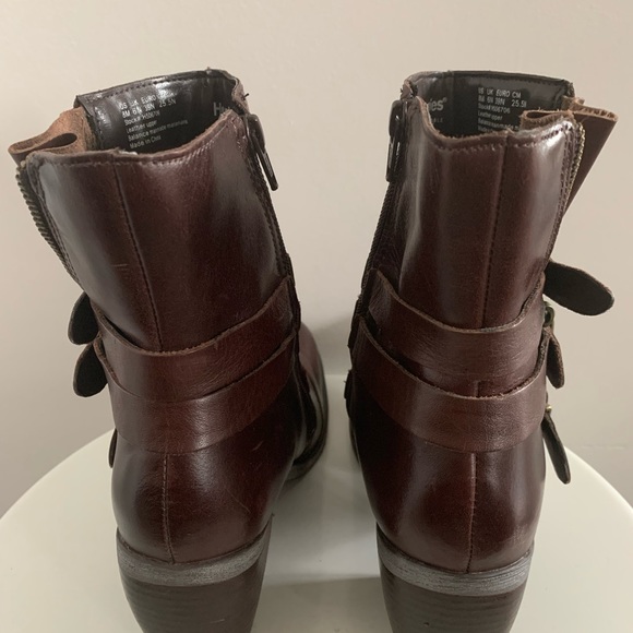 Hush Puppies Rustique - Brown Leather Mid Calf Boots with Heel - Size 8M - Picture 7 of 16
